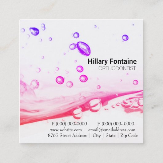 歯医者歯科矯正医名刺 スクエア名刺 (裏面)