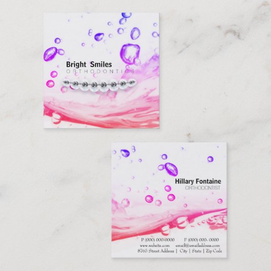 歯医者歯科矯正医名刺 スクエア名刺 (正面/裏面)