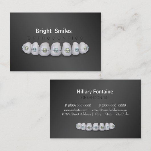 歯医者歯科矯正医名刺 名刺 (正面/裏面)