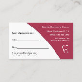 歯医者用アポイントメント名刺テンプレート 名刺 (正面)