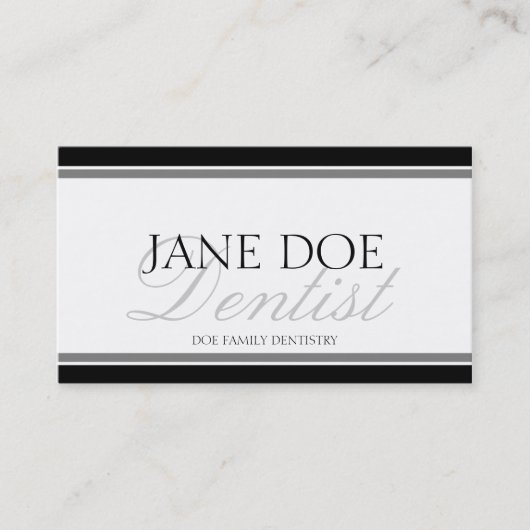 歯医者用シルバー文字 名刺 (正面)