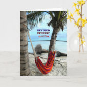 歯医者退職したで、ヤシの木の下のハンモック カード (黄色い花)