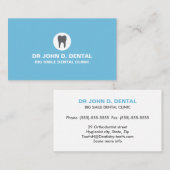 歯医者、歯のロゴ付き歯科用青色の名刺 名刺 (正面/裏面)