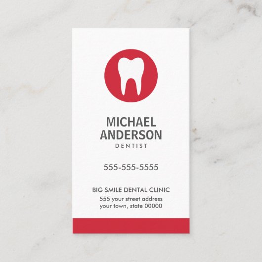 歯医者、歯科診療所/補助モダン医ミニマル師 名刺 (正面)