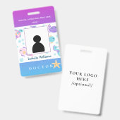 歯医者、病院職員、子供向けバッジ バッジ (Front & Back)