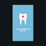 歯及びハートブルー歯科歯科用歯科医師の名刺 名刺<br><div class="desc">青のモダン歯の白いシエレガントェットに赤いハートを内蔵した歯科用ビジネスカード。名前、専門または診療所の名前、およびその他の情報のカスタマイズ可能な連絡文字領域。このデザインと歯の気に歯の良さを顧客に見せスタイリッシュユニークなさい。おカスタム問い合わ救済せは上記の店舗のリンクをご利用連絡ください。歯科お洒落医、歯科矯正医、歯科衛生士、助手および歯で働く人のためのクリーンな歯科用名刺デザイン。</div>