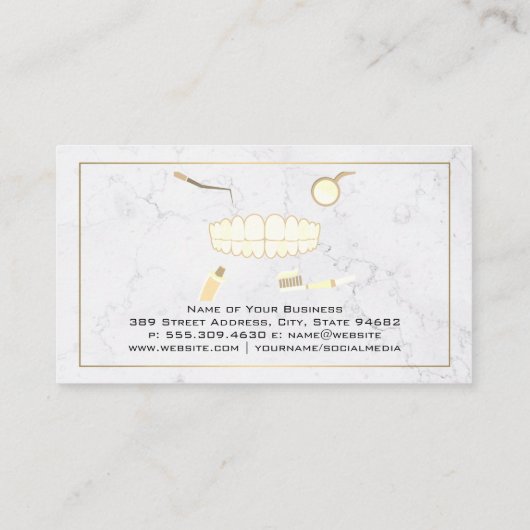 歯及び歯科用工具 |大理石 名刺 (裏面)