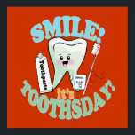 歯周歯周歯周病 ポスター<br><div class="desc">歯医者クールの事務所のアートプリント。おもしろいカスタムかわいい歯科術。スマイル!だって毎日が火曜日だから歯医者の事務所に行くんだ！</div>