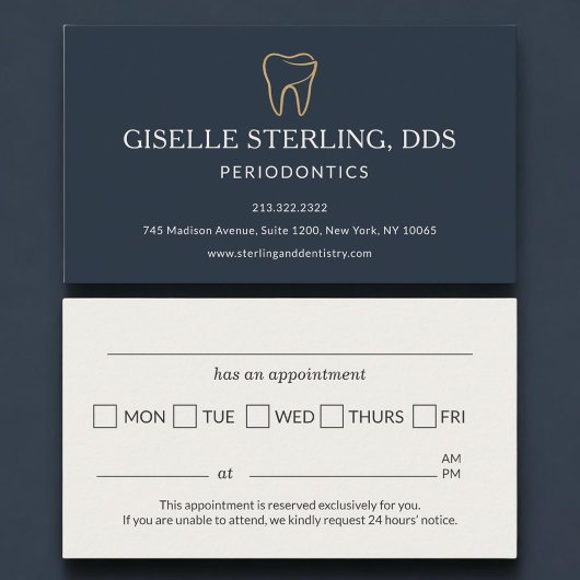 歯周病歯科 歯の予約リマインダー 予約カード