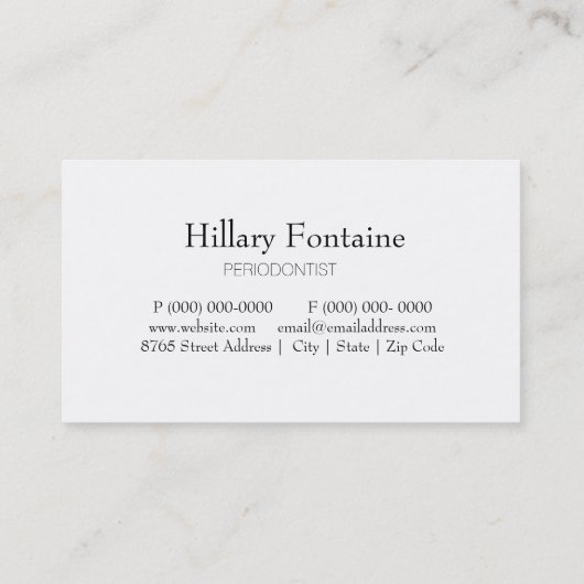 歯周科医の名刺 名刺 (裏面)