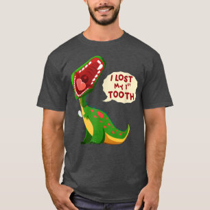 歯失ったの1番目の歯Fに燃えおもしろいる恐竜 Tシャツ