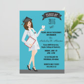 歯学部の卒業の招待状-女性のDDS 招待状 (スタンド正面)