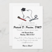 歯学部の卒業の招待状 招待状 (正面/裏面)