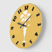 「歯応えが良い時間」の黄色の大きい円形の柱時計 ラージ壁時計 (傾斜)