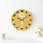 「歯応えが良い時間」の黄色の大きい円形の柱時計 ラージ壁時計 (ホーム)