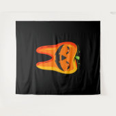 歯牙かぼちゃハロウィーン タペストリー (正面(横))