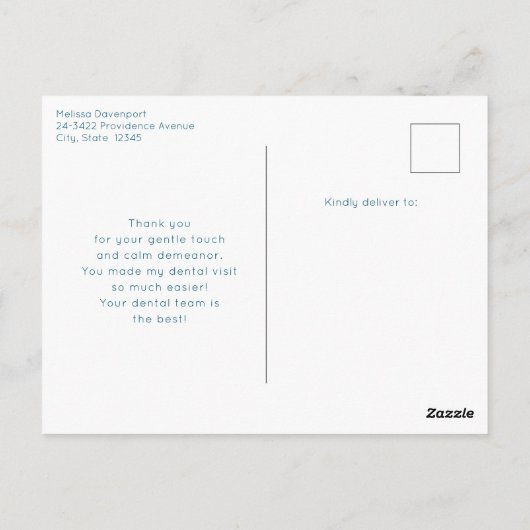 歯牙歯科医療画像ありがとう ポストカード (裏面)