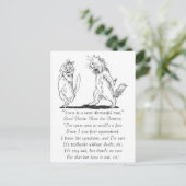 歯痛のある猫が歯医者に行く ポストカード (スタンド正面)