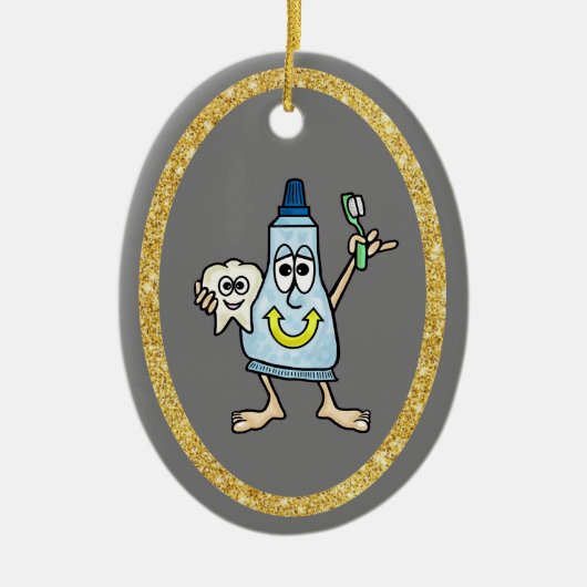 歯磨おもしろいき剤及び歯オーナメント セラミックオーナメント (正面)