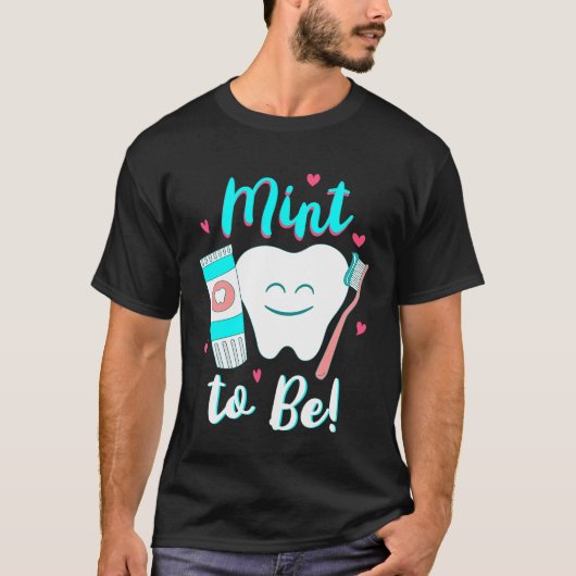 歯磨おもしろいき歯歯科ミントはバレンティンになる Tシャツ (正面)