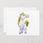 歯磨きゴムのついたユニコーン ポストカード (正面/裏面)