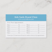 歯磨き歯ブラシ歯科名刺 予約カード (裏面)