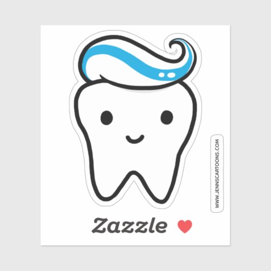 歯磨き歯付きハッピンおもしろいグ歯科 シール (シート)