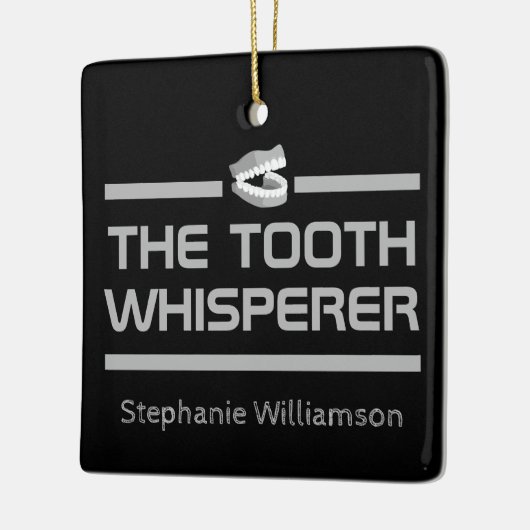 歯磨き歯科おもしろい歯科医ギフト セラミックオーナメント (左)