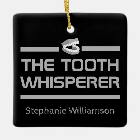 歯磨き歯科おもしろい歯科医ギフト セラミックオーナメント (正面)