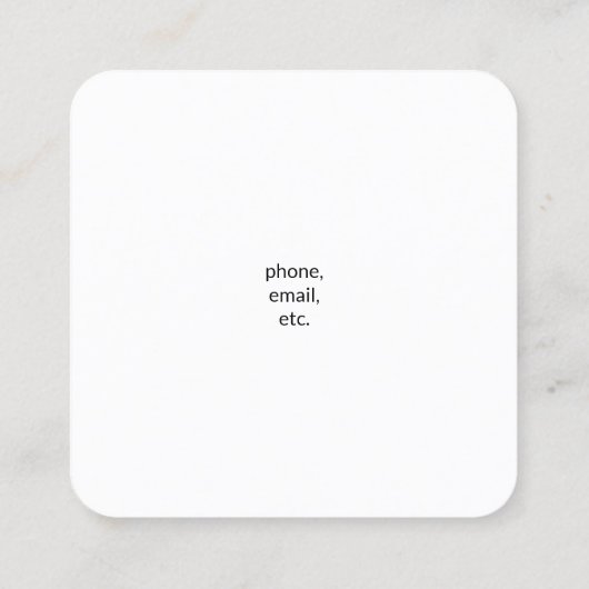 歯磨き歯科の歯磨き歯付き可愛い歯 スクエア名刺 (裏面)