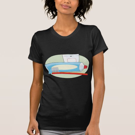 歯磨き粉およびブラシ Tシャツ (正面)