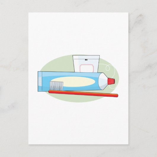 歯磨き粉とブラシ ポストカード (正面)