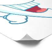 歯磨き粉を付けた笑顔の歯の漫画キャラクター ポスター (角)