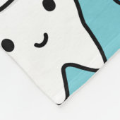 歯磨き粉パターンが付いているかわいい歯 フリースブランケット (角)