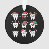歯科おもしろいクリスマス歯かわいいクリスマス歯医者 オーナメント (正面)