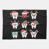 歯科おもしろいクリスマス歯かわいいクリスマス歯医者 キッチンタオル (横)