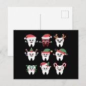 歯科おもしろいクリスマス歯かわいいクリスマス歯医者 シーズンポストカード (正面/裏面)