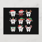 歯科おもしろいクリスマス歯かわいいクリスマス歯医者 シーズンポストカード (正面)
