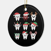 歯科おもしろいクリスマス歯かわいいクリスマス歯医者 セラミックオーナメント (左)