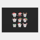 歯科おもしろいクリスマス歯かわいいクリスマス歯医者 ラッピングペーパーシート (正面)