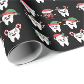 歯科おもしろいクリスマス歯かわいいクリスマス歯医者 ラッピングペーパー (ロールコーナー)