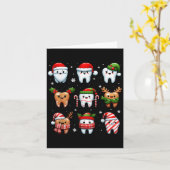 歯科おもしろいクリスマス歯かわいいクリスマス歯医者Squ カード (黄色い花)