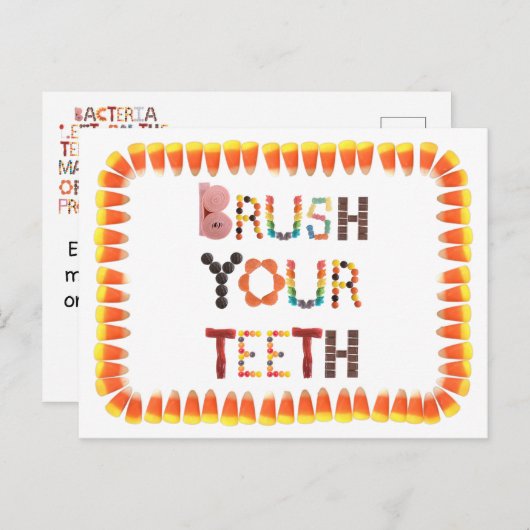 歯科おもしろい健康ブラシあなたの歯のリマインダーカード ポストカード (正面/裏面)