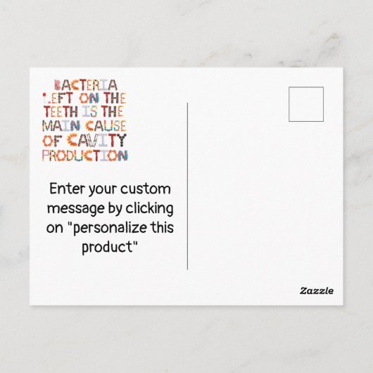 歯科おもしろい健康ブラシあなたの歯のリマインダーカード ポストカード (裏面)