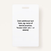 歯科おもしろい助手が本当の名前を言う バッジ (裏面)