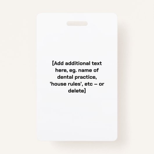 歯科おもしろい助手が本当の名前を言う バッジ (裏面)