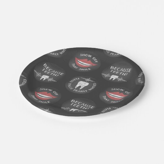 歯科おもしろい柄 – かわいい歯科衛生士 ペーパープレート (アングル)