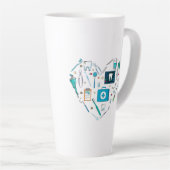 歯科おもしろい用具ハート カフェラテマグ (右アングル)