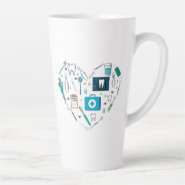 歯科おもしろい用具ハート カフェラテマグ