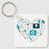 歯科おもしろい用具ハート キーホルダー (正面)